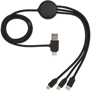 Зарядний кабель Gleam, колір суцільний чорний - 12418690- Фото №3