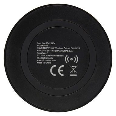 Пристрій для бездротової зарядки, колір чорний глянсовий, суцільний чорний - 13426404- Фото №3