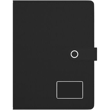 Блокнот SCX.design O17, цвет сплошной черный, белый - 1PX01200- Фото №3