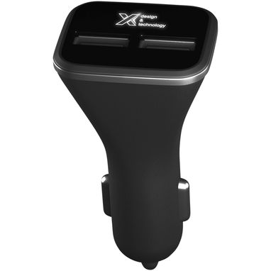 Автомобільний зарядний пристрій SCX.design V15, колір суцільний чорний, білий - 1PX03300- Фото №3