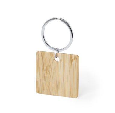 Бамбуковий брелок для ключів, круглий Sonek, колір натуральний - AP721973-A- Фото №3