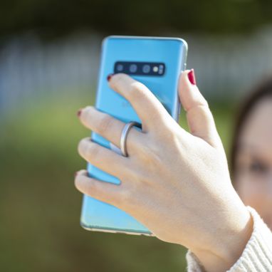 Кільце з утримувачем для мобільного телефону Kafu, колір сріблястий - AP721994-21- Фото №7