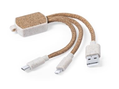 Брелок для ключей USB зарядный кабель Guiss, цвет натуральный - AP722026- Фото №3