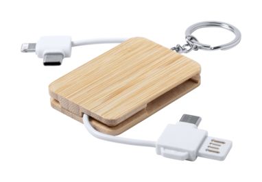 Брелок для ключів USB зарядний кабель Rusell, колір білий - AP722043-01- Фото №1