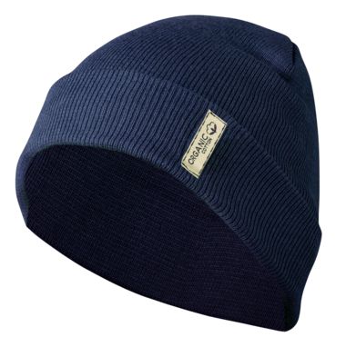 Зимняя шапка из органического хлопка Daison, цвет темно-синий - AP722046-06A- Фото №3