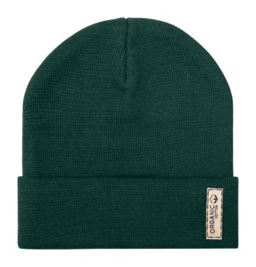 Зимова шапка з органічної бавовни Daison, колір темно-зелений - AP722046-07A- Фото №1