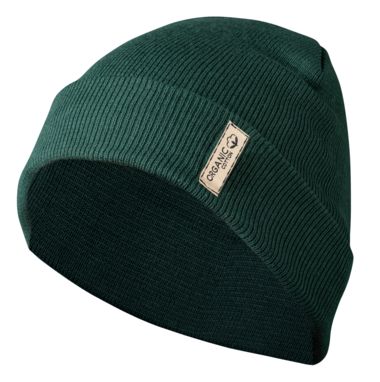 Зимняя шапка из органического хлопка Daison, цвет темно-зеленый - AP722046-07A- Фото №3