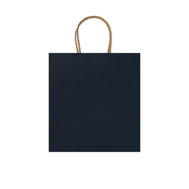 Бумажная сумка 110 г/м2 с естественной отделкой, с усиленными короткими ручками изогнутой формы, цвет морской синий - BO7539S155- Фото №1