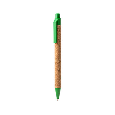 Шариковая эко-ручка из пробкового материала, цвет светло-зеленый - HW8043TA114- Фото №1