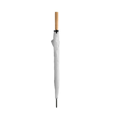 Зонт из полиэстера 190T с деревянной ручкой и автоматическим открытием, цвет белый - UM5611S101- Фото №1