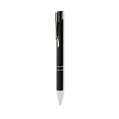 Кулькова ручка з металевим корпусом soft touch та механанізмом з анодованим покриттям, колір чорний - BL8078TN02- Фото №1