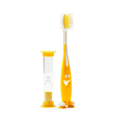 Набор зубных щеток с песочными часами, цвет желтый - CI9946S203- Фото №1