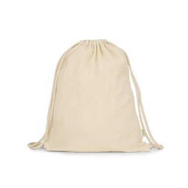 Рюкзак на шнурку зі 100% натуральної бавовни, колір бежевий - MO7098S129- Фото №1
