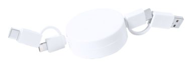 Зарядный кабель USB Kiotex, цвет белый - AP722110- Фото №1