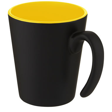 Кружка Oli, цвет желтый, сплошной черный - 10068711- Фото №1