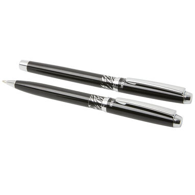 Набір подарунковий із двох ручок Rivulet, колір суцільний чорний - 10777590- Фото №4