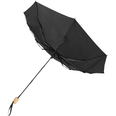 Зонт складной Birgit 21 дюйм, цвет сплошной черный - 10914590- Фото №3