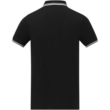 Поло мужское с короткими рукавами Amarago, цвет сплошной черный  размер XS - 38108900- Фото №3