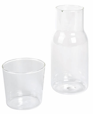 Стеклянный графин со стаканом CALMY, цвет прозрачный - 56-0306038- Фото №1