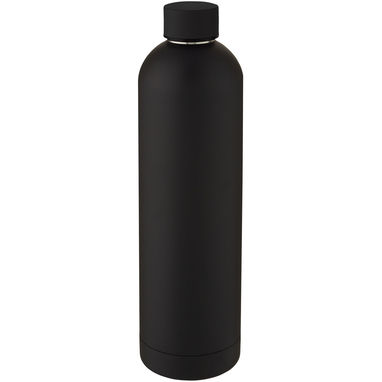 Spring Мідна спортивна пляшка об'ємом 1 л з вакуумною ізоляцією, колір суцільний чорний - 10068590- Фото №1
