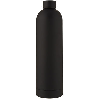 Spring Медная спортивная бутылка объемом 1 л с вакуумной изоляцией, цвет сплошной черный - 10068590- Фото №2