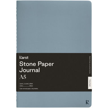Комплект з двох блокнотів Karst® формату A5 з аркушами з кам'яного паперу, колір світло-синій - 10779250- Фото №2