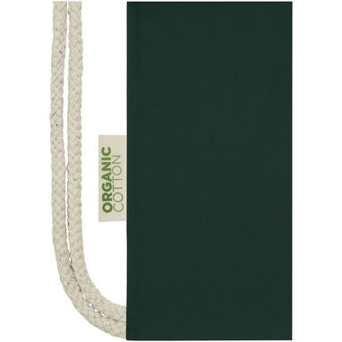 Рюкзак на шнурках Orissa из органического хлопка (стандарт GOTS), плотность 100 г/м², цвет темно-зеленый - 12049064- Фото №4