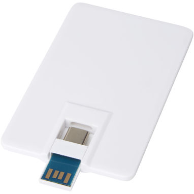 Duo Slim USB-накопитель емкостью 32ГБ и разъемами Type-C и USB-A 3.0, цвет белый - 12374901- Фото №1
