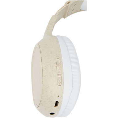 Навушники Bluetooth® Riff із пшеничної соломи з мікрофоном, колір бежевий - 12424502- Фото №5