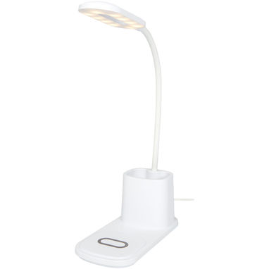 Bright Настільна лампа з органайзером та бездротовим зарядним пристроєм, колір білий - 12424901- Фото №1