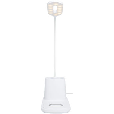 Bright Настільна лампа з органайзером та бездротовим зарядним пристроєм, колір білий - 12424901- Фото №3
