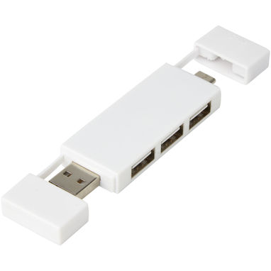 Mulan Двойной USB 2.0-хаб, цвет белый - 12425101- Фото №1