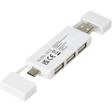 Mulan Двойной USB 2.0-хаб, цвет белый - 12425101- Фото №3