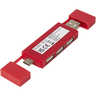 Mulan Подвійний USB 2.0-хаб, колір червоний - 12425121- Фото №3