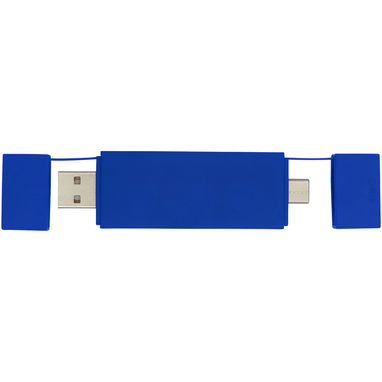 Mulan Подвійний USB 2.0-хаб, колір яскраво-синій - 12425153- Фото №2