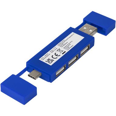 Mulan Подвійний USB 2.0-хаб, колір яскраво-синій - 12425153- Фото №3