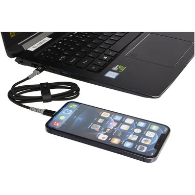 ADAPT MFI-кабель с разъемами USB-C и Lightning, цвет сплошной черный - 12425590- Фото №4