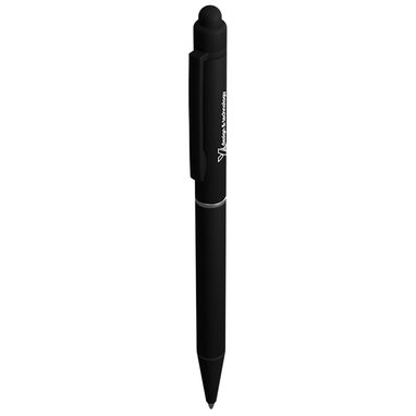 SCX.design B10 Кулькова ручка з логотипом, що світиться, і антибактеріальною обробкою, колір суцільний чорний - 1PX07490- Фото №5