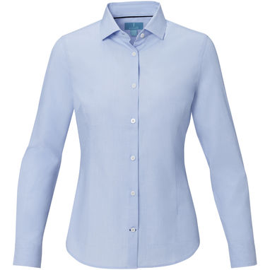 Cuprite Жіноча футболка з довгим рукавом, виготовлена ​​з натуральних матеріалів, що відповідають стандарту GOTS, колір світло-синій  розмір XS - 37525500- Фото №2