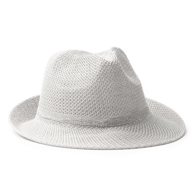 Элегантная синтетическая шапка с комфортной внутренней лентой, цвет белый - SR7015S101- Фото №1