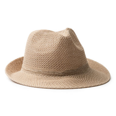 Элегантная синтетическая шапка с комфортной внутренней лентой, цвет бежевый - SR7015S107- Фото №1