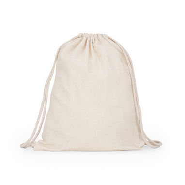 Универсальная сумка из хлопка с кулиской толщиной 8 мм., цвет бежевый - BO71379029- Фото №1