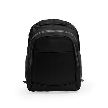 Рюкзак из нейлона 600D с мягкой спинкой и плечевыми ремнями, цвет черный - MO7173S102- Фото №1