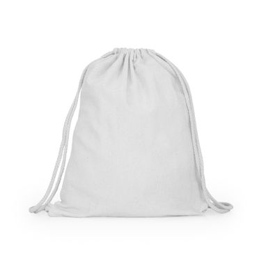 Рюкзак из 100% хлопка с кулиской и соответствующими шнурами, цвет белый - MO7175S101- Фото №1