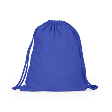 Рюкзак из 100% хлопка с кулиской и соответствующими шнурами, цвет темно-синий - MO7175S105- Фото №1