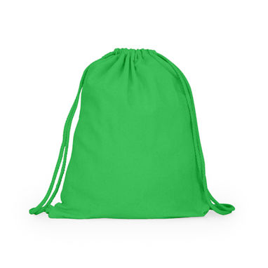 Рюкзак из 100% хлопка с кулиской и соответствующими шнурами, цвет зеленый - MO7175S1226- Фото №1