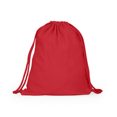 Рюкзак из 100% хлопка с кулиской и соответствующими шнурами, цвет красный - MO7175S160- Фото №1