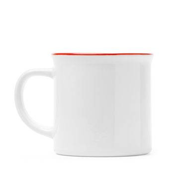 Керамічна чашка в стилі ретро, ​​спеціально для сублімації з вашим улюбленим дизайном, колір білий, червоний - TZ4002S10160- Фото №1