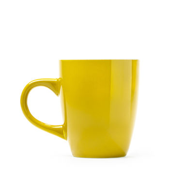 Керамическая кружка в цветной глазури, цвет желтый - TZ4009S103- Фото №1
