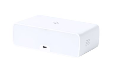Бездротовий зарядний пристрій з вмонтованим будильником Fabirt, колір білий - AP722419- Фото №4